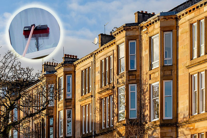 Window cleaning terraced houses